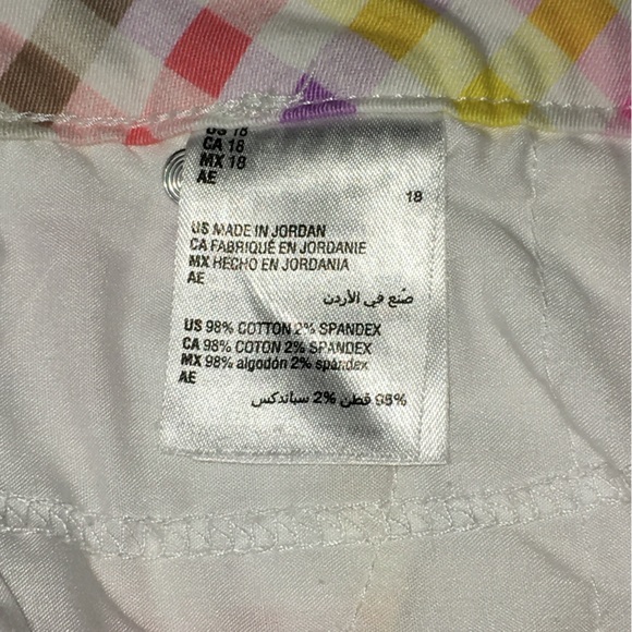 Charter Club Bristol Gingham Plaid Multi Color Capri Cropped Pants - Women’s 18 - Picture 13 of 15